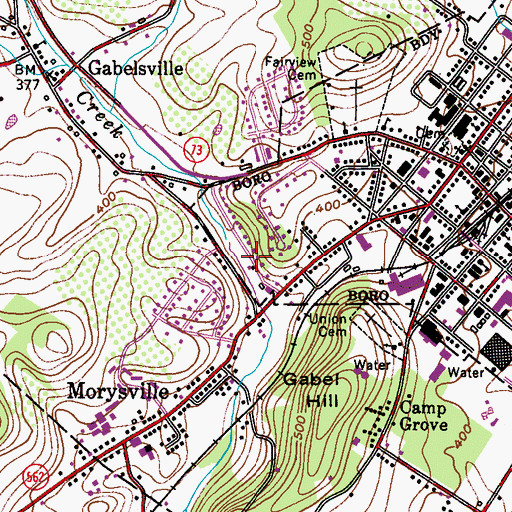 Topographic Map of Charles B. Yerger American Legion Post 471, PA