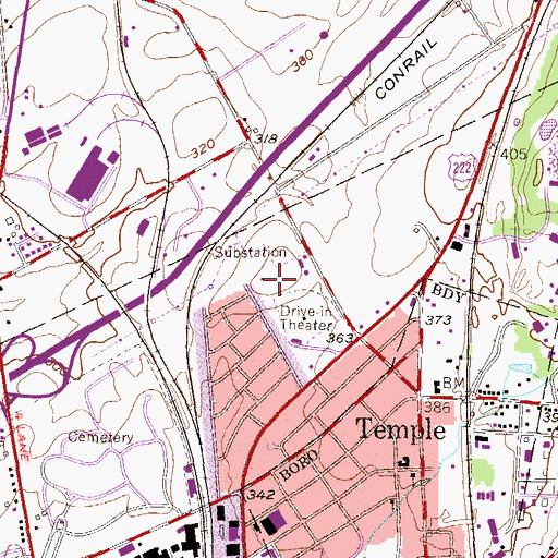 Topographic Map of Cherokee Ranch Playground, PA