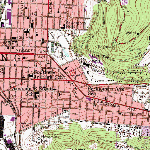 Topographic Map of Child Evangelism Fellowship of Reading, PA