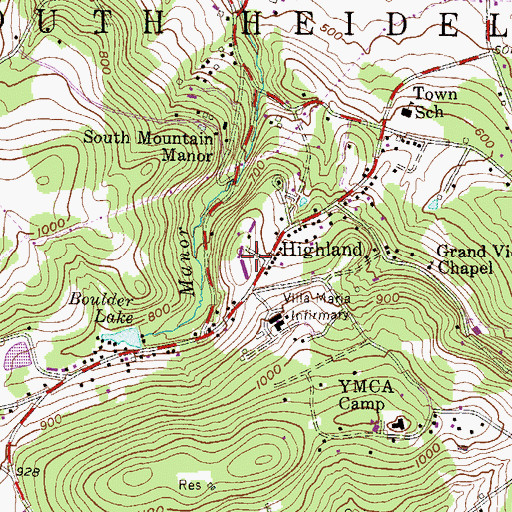 Topographic Map of Chit Chat Auditorium, PA