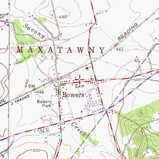 Topographic Map of Christ DeLong United Church of Christ, PA