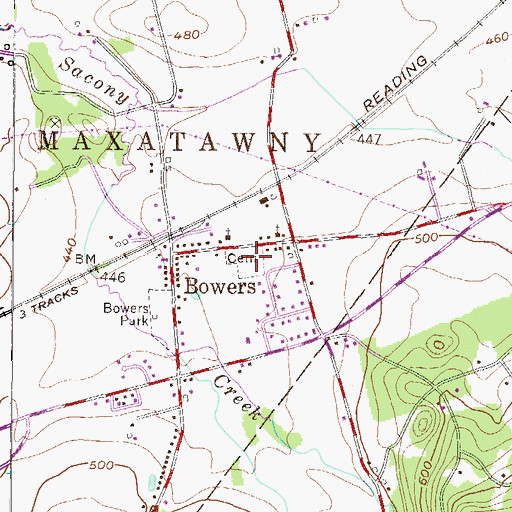 Topographic Map of Christ DeLong United Church of Christ Cemetery, PA