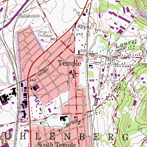 Topographic Map of Christ Evangelical Reformed Church, PA