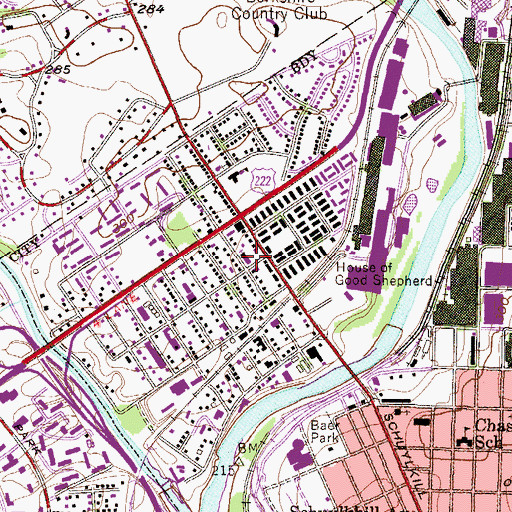 Topographic Map of Christ Lutheran Church, PA