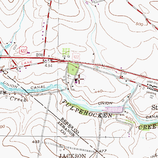 Topographic Map of Christ Lutheran Church, PA