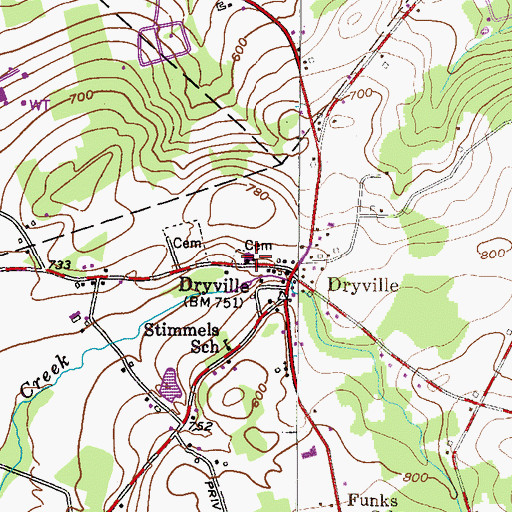 Topographic Map of Christ Lutheran Church, PA