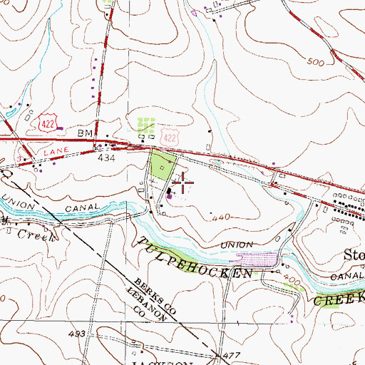 Topographic Map of Christ Lutheran Church Cemetery, PA
