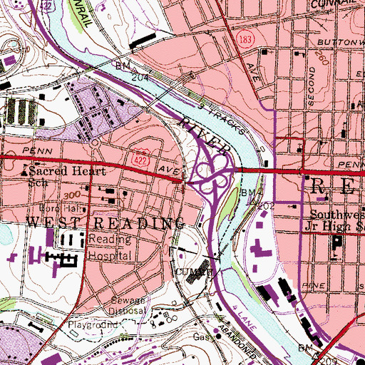 Topographic Map of Christ Presbyterian Church, PA