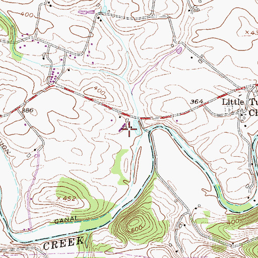 Topographic Map of Christmas Village, PA