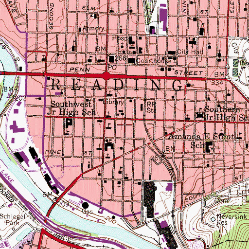 Topographic Map of Church of God in Christ, PA