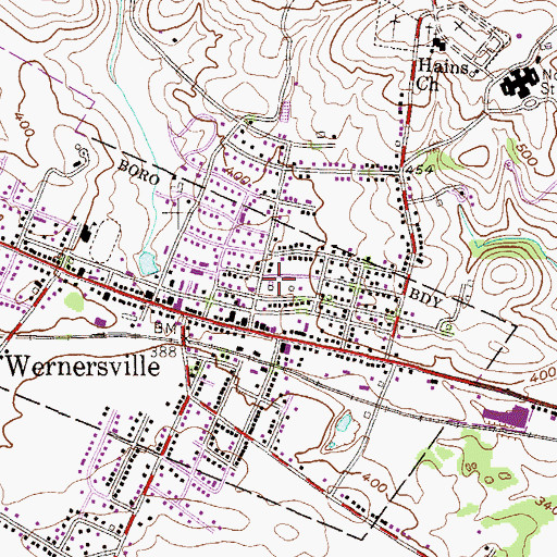 Topographic Map of Western Berks Fire Department Station 18 - 1, PA