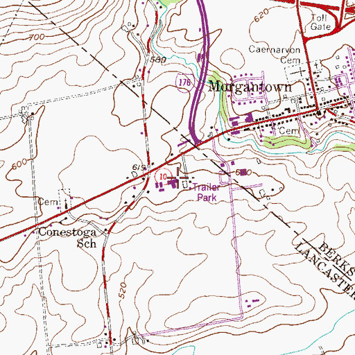 Topographic Map of Clock Tower Plaza, PA