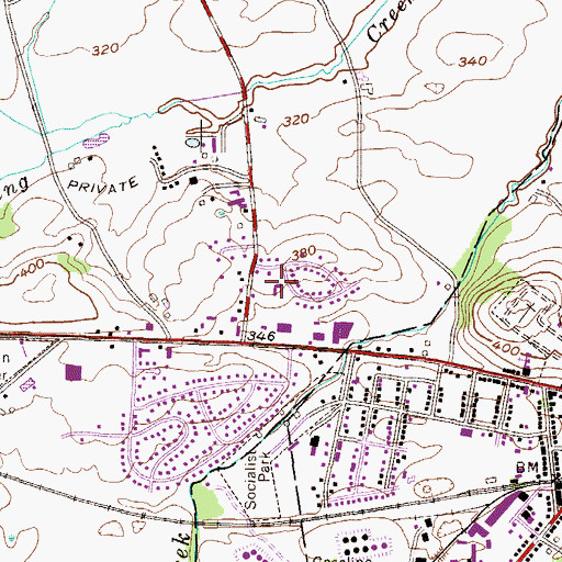 Topographic Map of Community Evangelical Church, PA