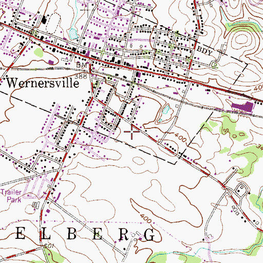 Topographic Map of Conrad Weiser East Elementary School, PA