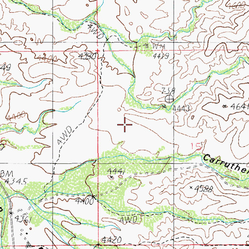 Topographic Map of Carruthers Canyon, AZ