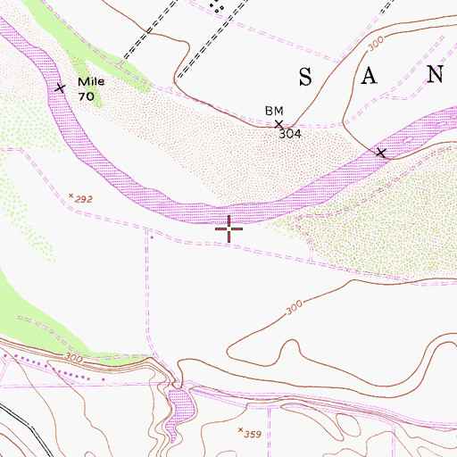 Topographic Map of San Bernabe, CA