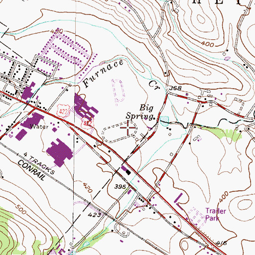 Topographic Map of Conrad Weiser High School, PA