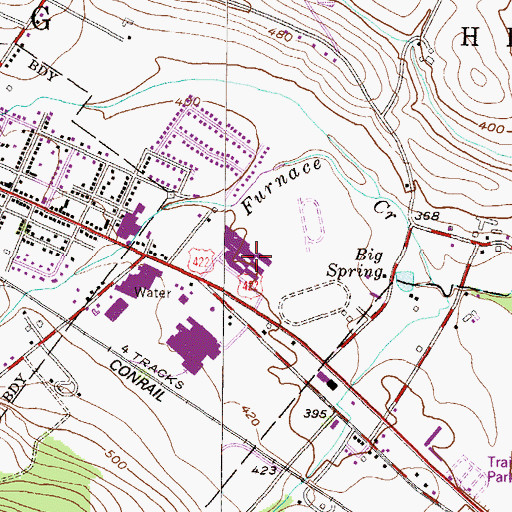 Topographic Map of Conrad Weiser Middle School, PA