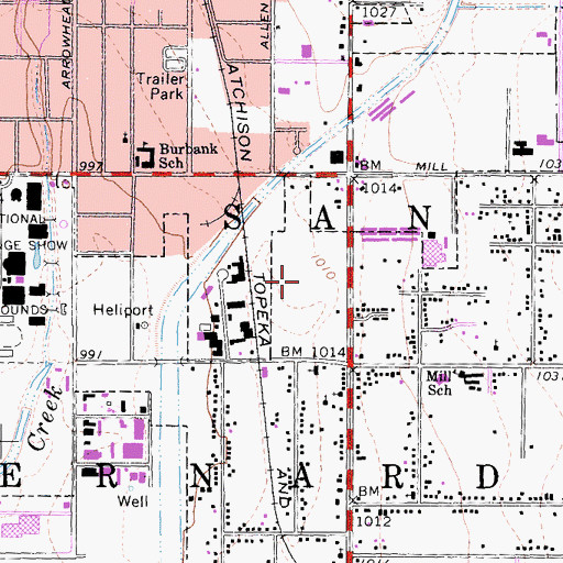 Topographic Map of San Bernardino, CA