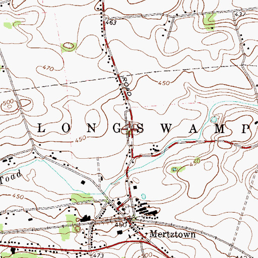 Topographic Map of Country View Mobile Home Park, PA