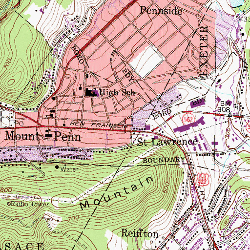 Topographic Map of Covenant Home Care Hospice, PA