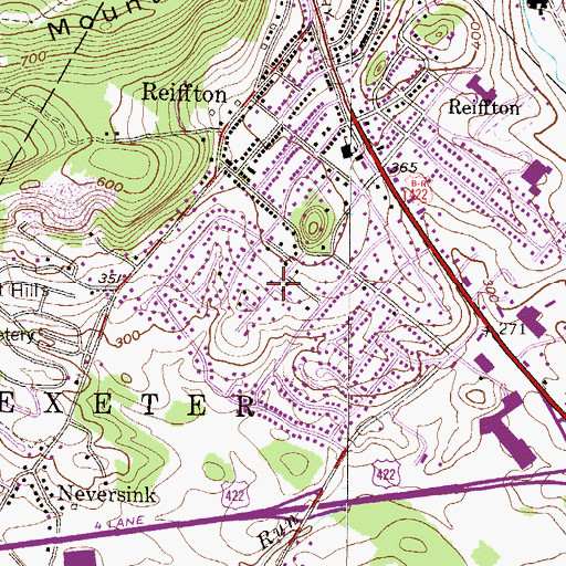 Topographic Map of Crestwood, PA