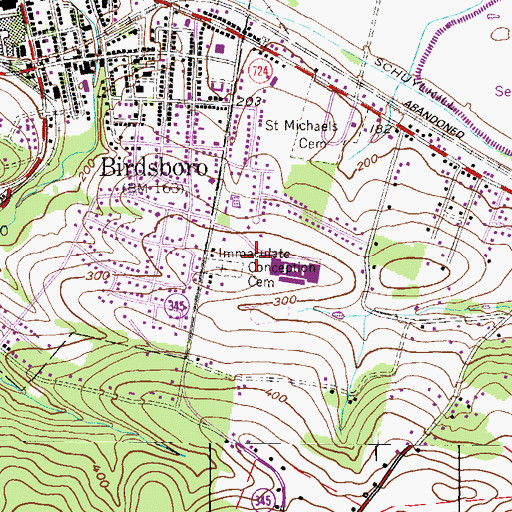 Topographic Map of Daniel Boone High School, PA