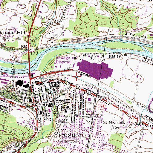 Topographic Map of Daniel Boone Optimist Field, PA