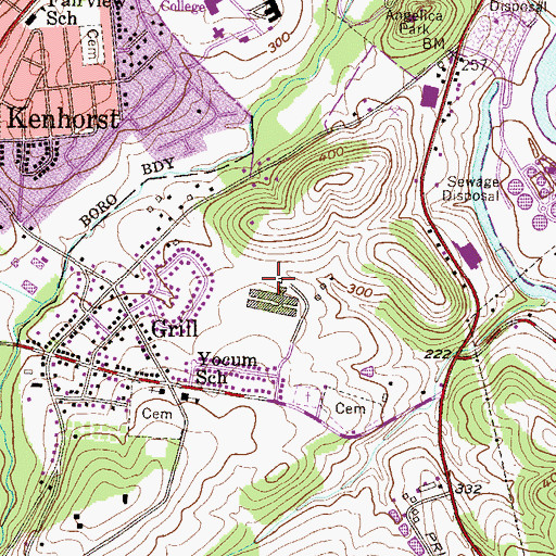 Topographic Map of Deerfield Village, PA