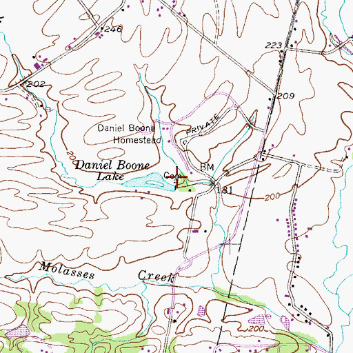 Topographic Map of DeTurk Cemetery, PA