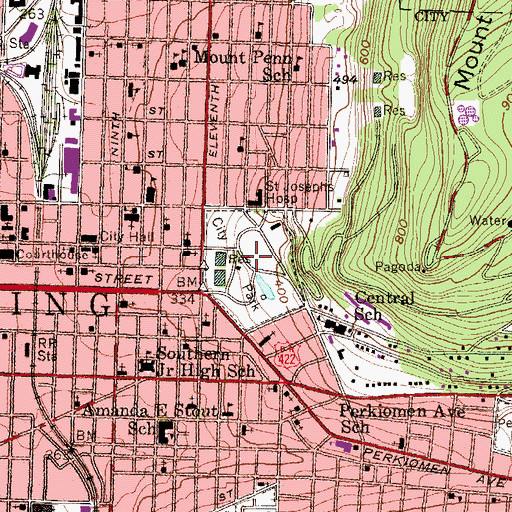 Topographic Map of Dove of Peace Sculpture, PA
