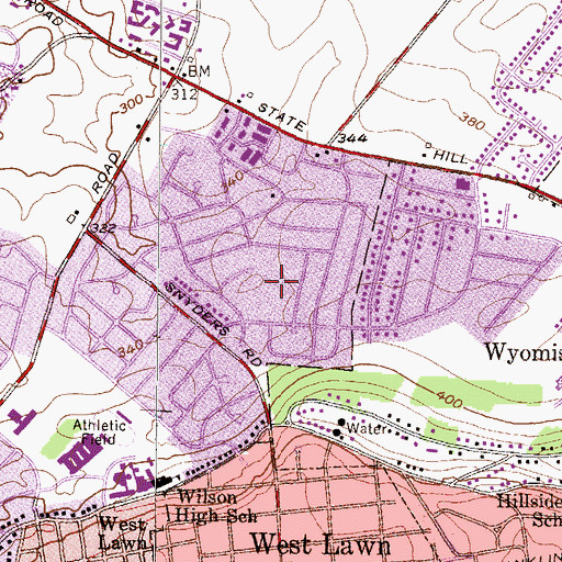 Topographic Map of Drexelwood Park, PA
