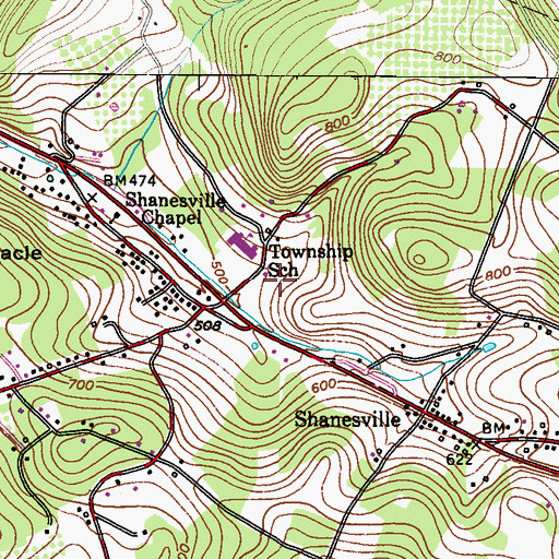 Topographic Map of Earl Township Building, PA