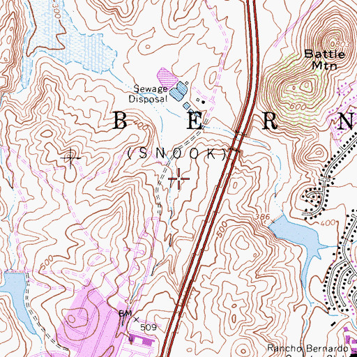 Topographic Map of San Bernardo, CA