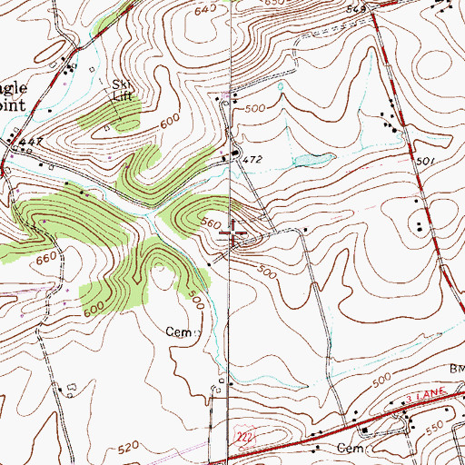 Topographic Map of Evangel Assembly of God, PA