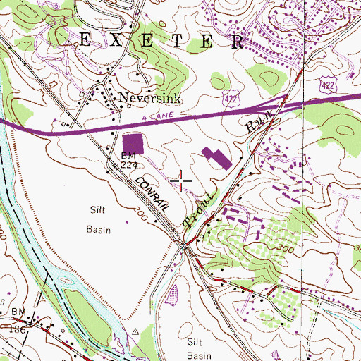 Topographic Map of Exeter Industrial Park, PA