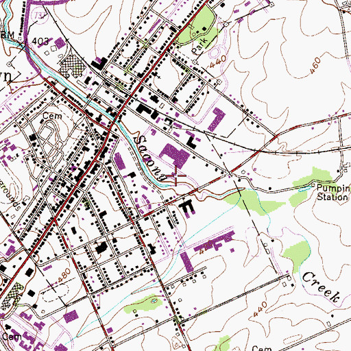 Topographic Map of Kutztown Swimming Pool, PA