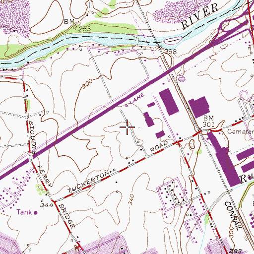 Topographic Map of Laurel Commons Mobile Home Park, PA
