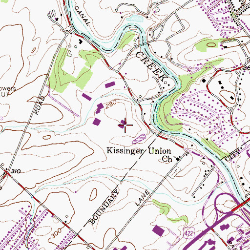 Topographic Map of Laurel Hall, PA