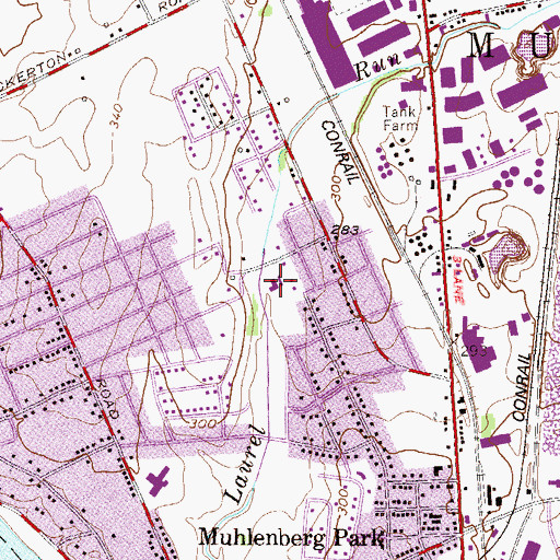 Topographic Map of Laurel Run Swimming Association Pool, PA