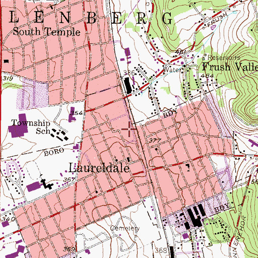 Topographic Map of Laureldale Playground, PA
