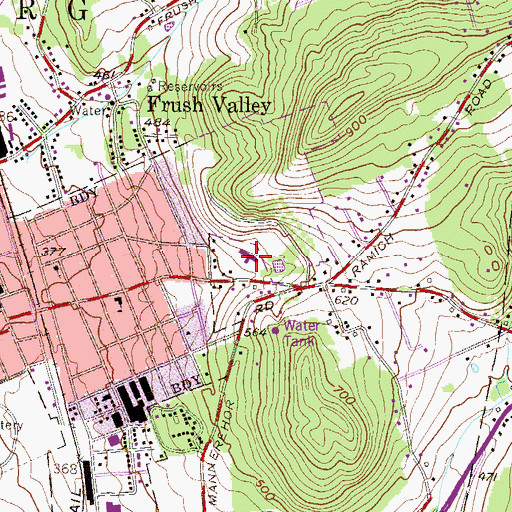 Topographic Map of Leader-Laureldale Nursing Home, PA