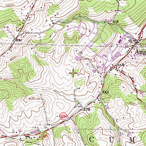 Topographic Map of Ledgerock Golf Course, PA