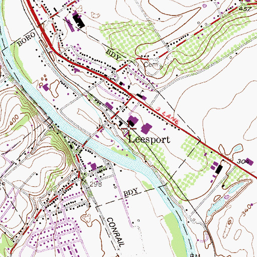 Topographic Map of Leesport Borough Hall, PA