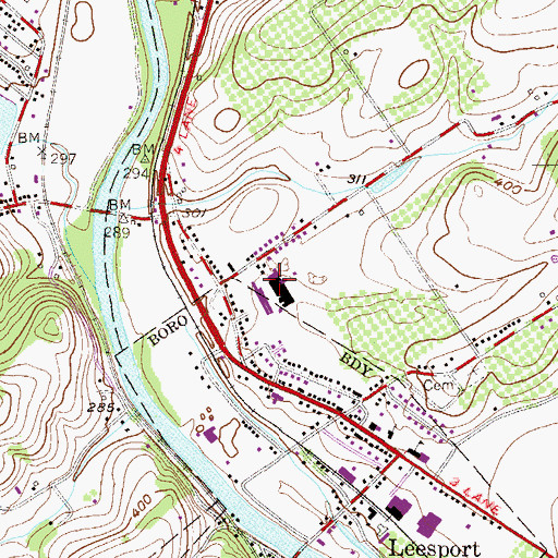 Topographic Map of Leesport Farmers Market, PA