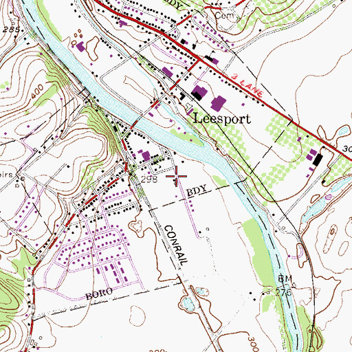 Topographic Map of Leesport Playground, PA
