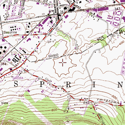 Topographic Map of Len Oak Park, PA