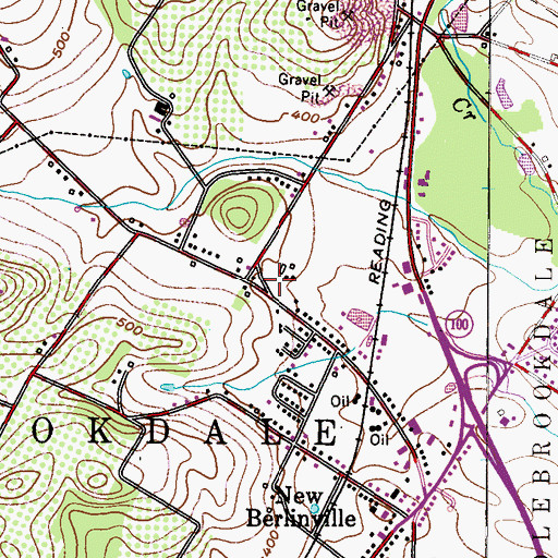 Topographic Map of Boyertown Area Fire and Rescue Station 95, PA
