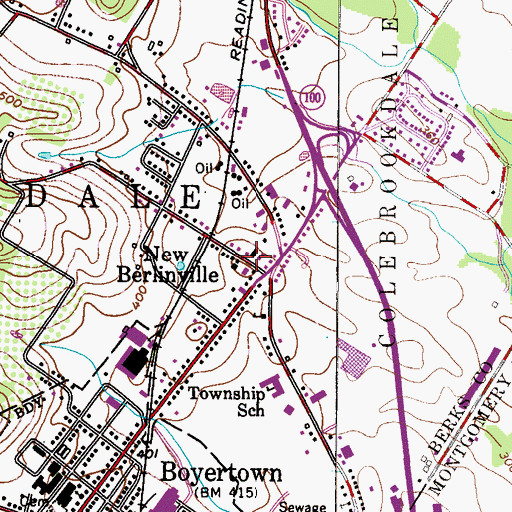 Topographic Map of Liberty Fire Company Hall, PA