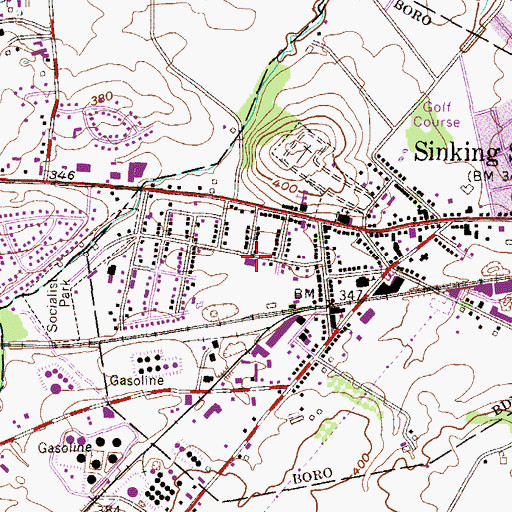 Topographic Map of Western Berks Fire Department Station 18 - 2, PA